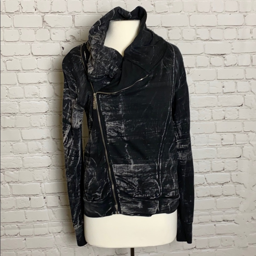Young, fabulous & Broke acid wash moto jacket